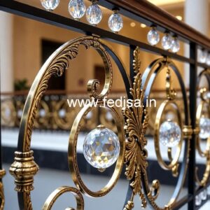 Designer Crystal Brass Railings for Homes CR-0764