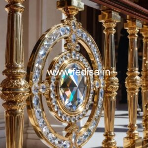 Elegant Brass Crystal Railings for Apartments CR-0765
