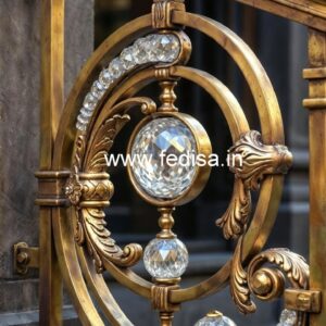 Premium Brass Crystal Railing for Villas CR-0769