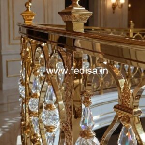 Luxury Crystal Brass Staircase Railings CR-0772