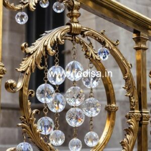 Elegant Interior Brass Crystal Railings CR-0775