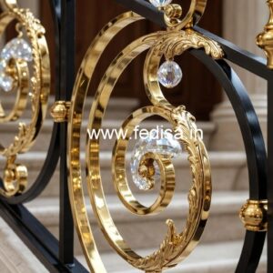 Designer Brass Crystal Railings for Luxury Homes CR-0776