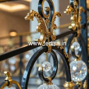 Elegant Brass Crystal Railings for Interiors CR-0784