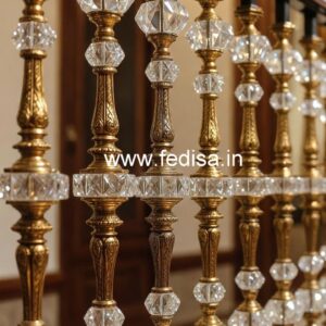 Stylish Brass Crystal Railings for Duplex Homes CR-0785