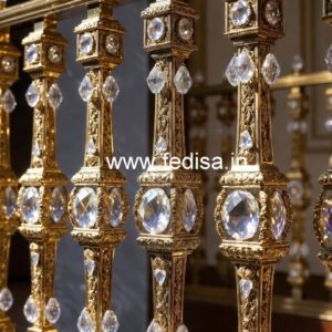 Designer Brass Crystal Railings for Stair Design CR-0787