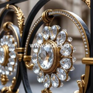 Designer Brass Crystal Railings for Home Projects CR-0792
