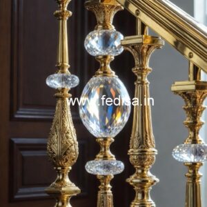 Elegant Brass Crystal Railings for Modern Homes CR-0798