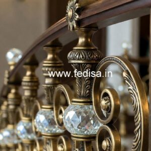 Golden Finish Brass Crystal Railings CR-0812