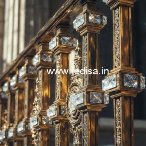 Elegant Staircase Brass Crystal Designs CR-0823