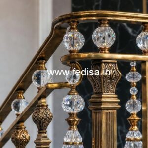Premium Brass Crystal Railings for Apartments CR-0824