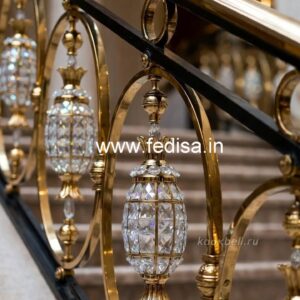 Premium Staircase Brass Crystal Railings CR-0827