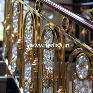 Elegant Brass Crystal Railings for Staircase CR-0829