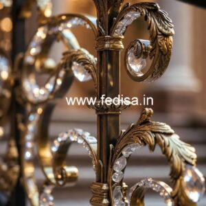 Stylish Brass Crystal Railings with Marble CR-0835