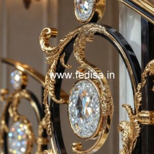 Premium Brass Crystal Staircase Designs CR-0836