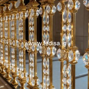 Designer Brass Crystal Railing for Luxury Homes CR-0841