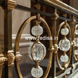 Elegant Brass Crystal Railings for Duplex CR-0842