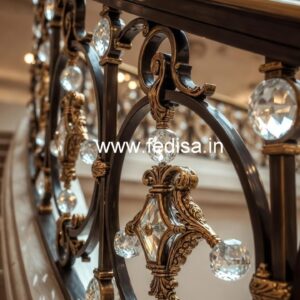 Elegant Brass Crystal Residential Railings
