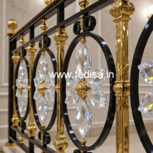 Premium Brass Crystal Railings for Duplex Homes CR-0865