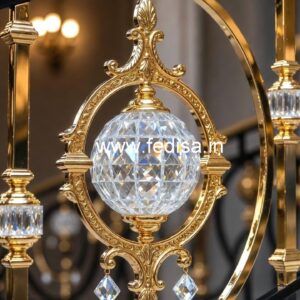 Stylish Brass Crystal Railings for Apartments CR-0866