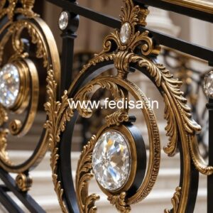 Designer Brass Crystal Railings for Interior Projects CR-0878