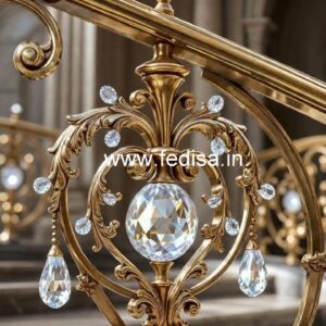 Top Brass Crystal Staircase Designs for Interiors CR-0886