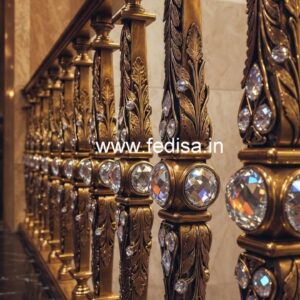 Elegant Brass Crystal Railings for Architecture CR-0902