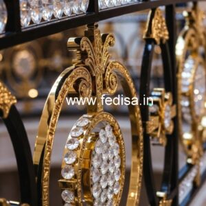 Elegant Brass Crystal Stair Railing Designs CR-0912