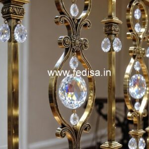 Premium Brass Crystal Railing Designs for Villas CR-0916