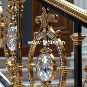 Custom Brass Crystal Railing for Interiors CR-0924