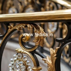 Designer Staircase with Brass Crystal Railing CR-0927