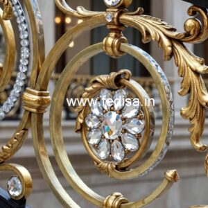 Glass & Brass Crystal Railing Combo Designs CR-0938