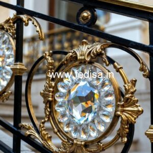 Elegant Staircase Brass Crystal Railings CR-0939