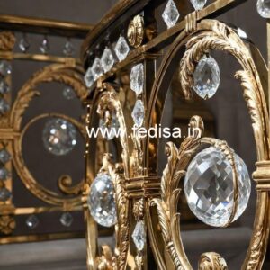 Golden Brass Crystal Railing Designs CR-0947