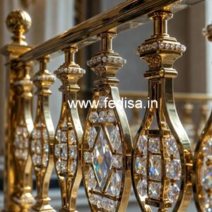 Designer Crystal Brass Stair Railings CR-0957