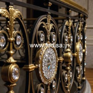 Modern Glass Brass Crystal Railings CR-0961