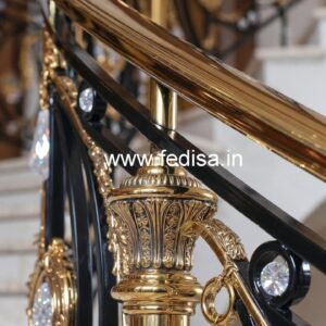 Modern Royal Brass Crystal Railings CR-0969