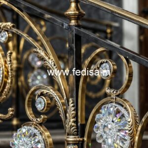 Decorative Crystal Brass Railings CR-0971