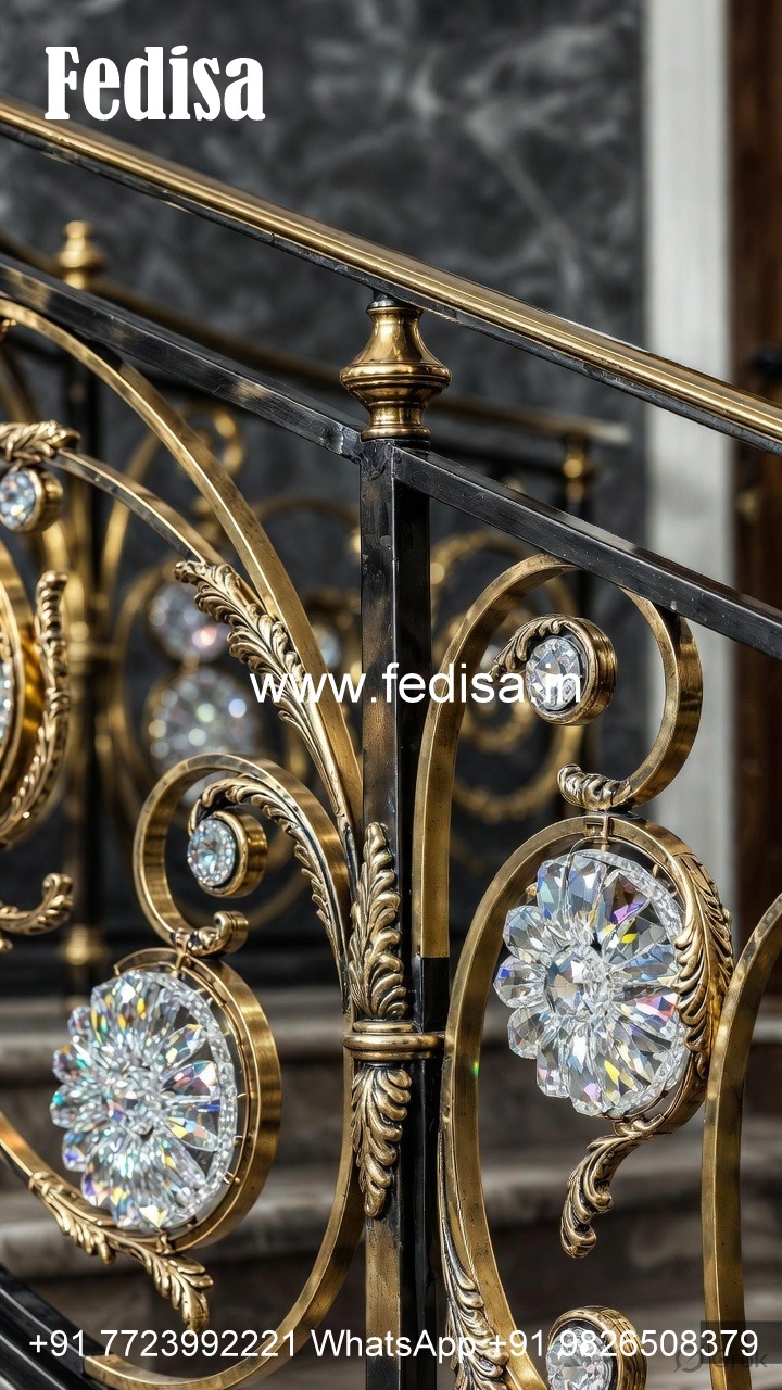 Decorative Crystal Brass Railings CR-0971