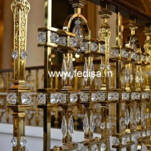 Contemporary Crystal Brass Railing Designs CR-0975