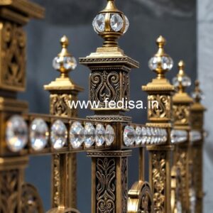 Designer Stair Railings with Brass Crystal CR-0983