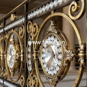 Elegant Stair Design with Brass Crystal CR-0997