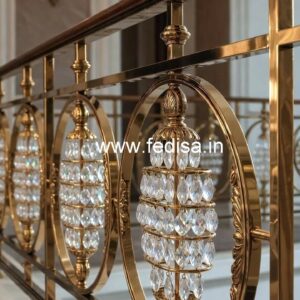 Custom Interior Brass Crystal Railings CR-1005