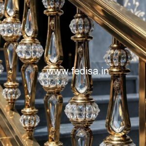Premium Staircase Design with Brass Crystal CR-1008