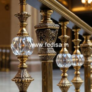 Luxury Brass Crystal Railings for Interiors CR-1009