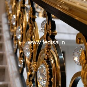 Brass Crystal Railing Design for Luxury Staircase CR-1013