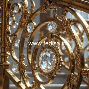 Elegant Brass Crystal Railing with LED Lighting CR-1014