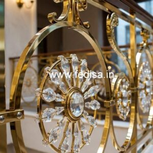 Stylish Brass Crystal Balcony Railings CR-1017
