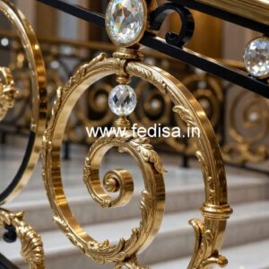 Classic Brass Crystal Railings for Luxury Homes CR-1023