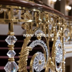 Contemporary Brass Crystal Railings CR-1025
