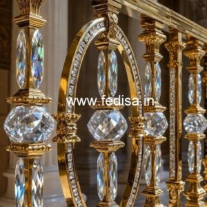 Elegant Crystal Brass Railing Designs CR-1026